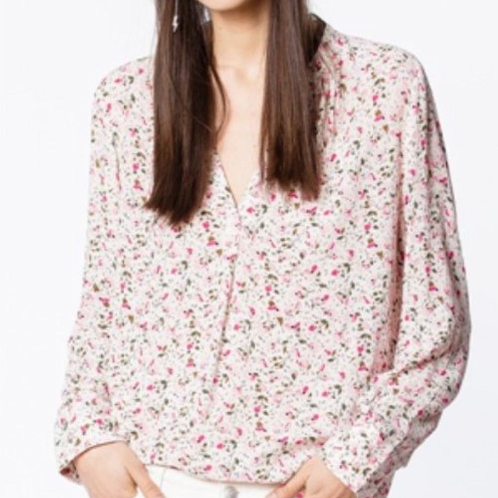 ZADIG & VOLTAIRE TINK FLORAL
PRINT TUNIC BLOUSE